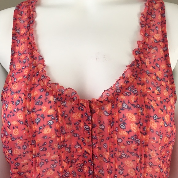 American Eagle Floral Tank Top Sheer Size 4 - Picture 2 of 6